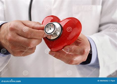 Doctor Holding Heart Stock Photo Image Of Heartbeat 48696062