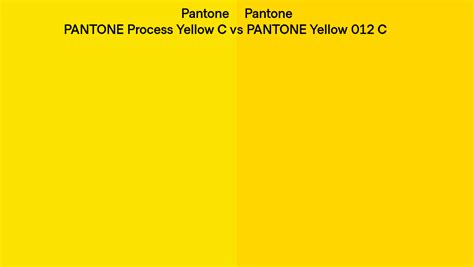 Pantone Process Yellow C Vs Pantone Yellow 012 C Side By Side Comparison