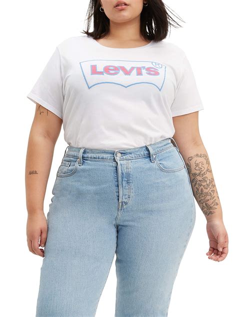 Levi S Women S Plus Size Perfect Graphic Short Sleeve T Shirt Walmart Com