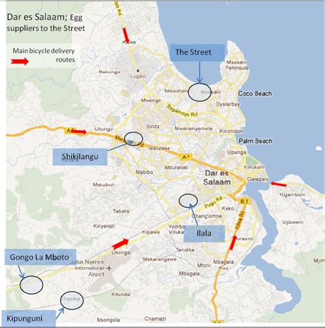 dar es salaam city road map southwest asia map