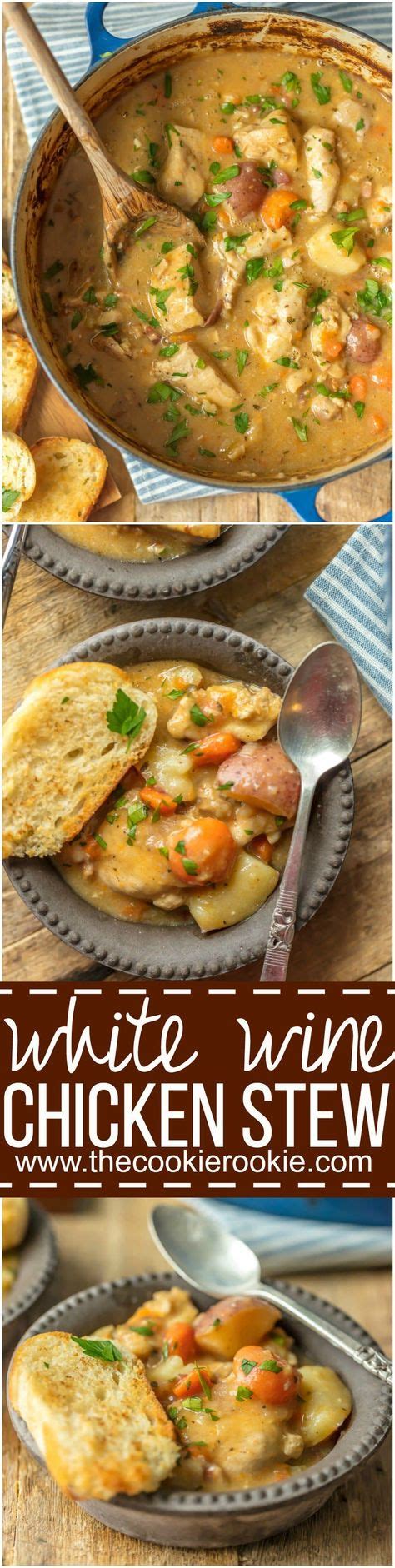 Remove chicken.add soup, water, paprika and pepper. WHITE WINE CHICKEN STEW has all of the flavor and none of ...