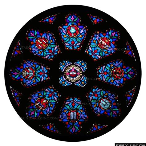Stained glass panels, mosaics & pet portraits. "Holy Symbols Round Window" Religious Stained Glass Window