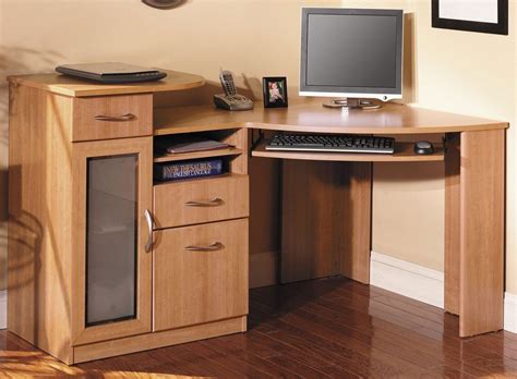 Keep in mind that your keyboard should be at a height allowing you to bend your elbows at 90º with arms close to your sides. wood-corner-computer-desk-with-drawers ...