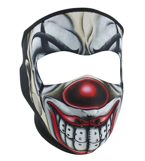 Creepy Joker Red Nose Evil Clown Neoprene Face Mask Biker Costume Party