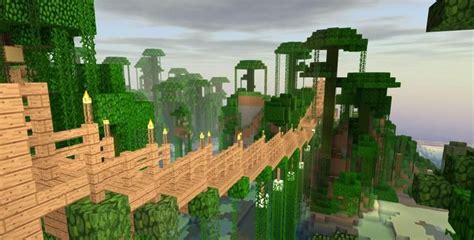 One of my jungle rope bridges! | Minecraft treehouses, Minecraft houses