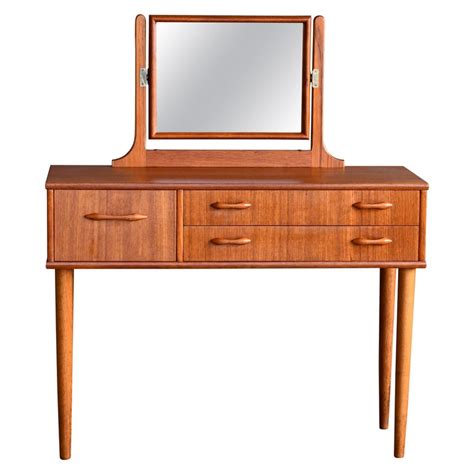 Mid century modern makeup vanity desk danish wood vanity gifts for her