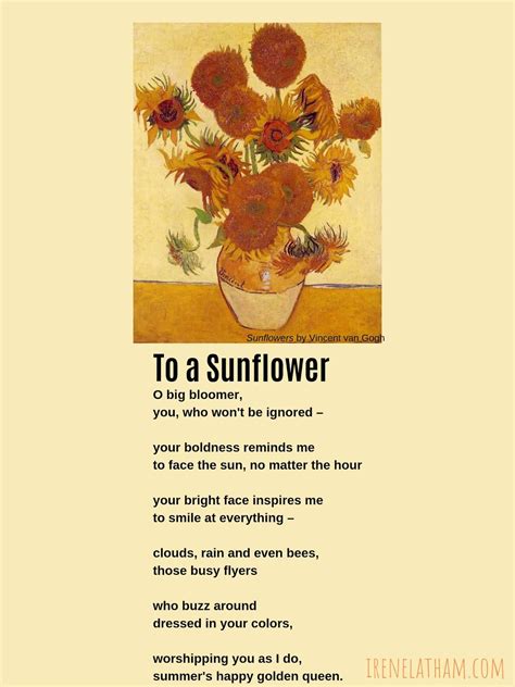 Live Your Poem Artspeak Happy Poem To A Sunflower