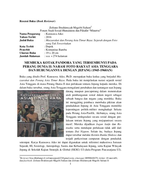 (PDF) Resensi Buku Sejarah Asia Timur 4 (Membuka Kotak Pandora yang Tersembunyi pada Perang