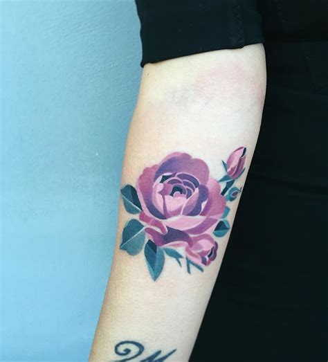 Take a look, you will soon want to book in for. Purple watercolor rose tattoo - Tattoogrid.net