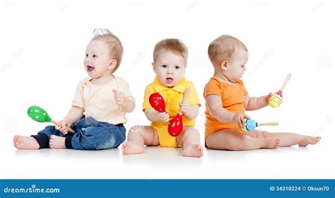 Children Play With Musical Toys Stock Photo Image Of Caucasian