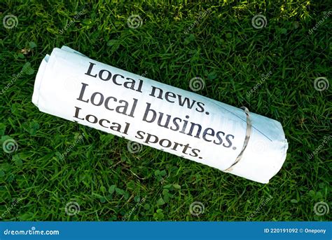 The Morning Newspaper stock photo. Image of grass, business - 220191092