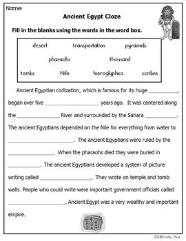 Ancient Egypt Vocabulary, Activities, Assessments and Games by Kristen