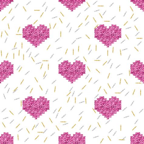 Premium Vector Love Pattern With Glitter Hearts