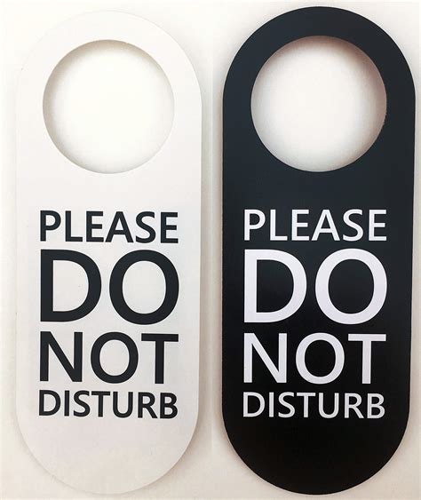 Do Not Disturb Door Hanger Sign Pack Black And White Double Sided