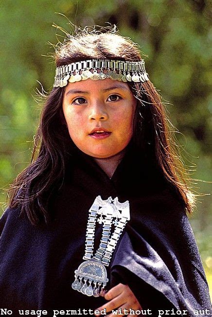 Mapuche Indiana Child Chile Portrait Girl Indian Dress Up Girl