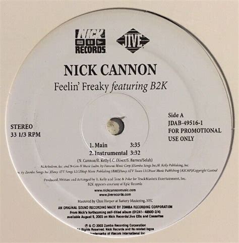 Nick Cannon Feelin Freaky 12 Promo Single Nick Records 2003 Rap Hip