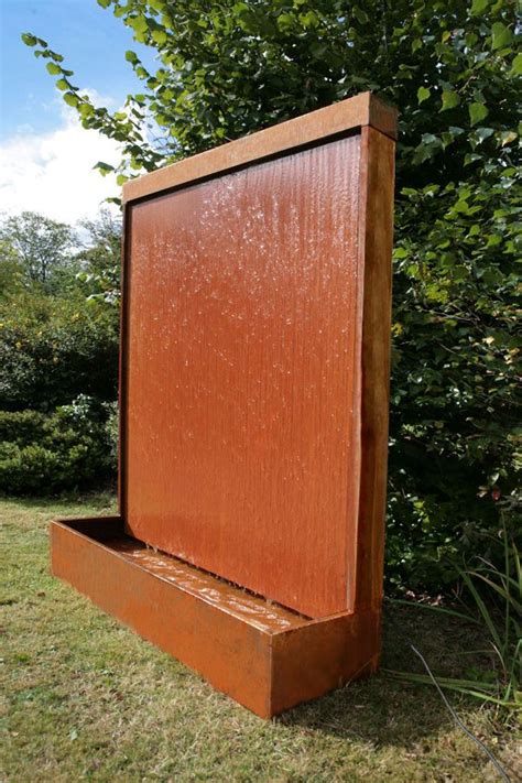 Details zu Cortenstahl-Wasserwand mit LED-Beleuchtung ...