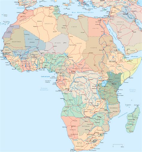 Los países y capitales de áfrica áfrica es el tercero de los continentes de la tierra, por su extensión. Mapa Político da África - Mapas dos Países, Egito, Marrocos