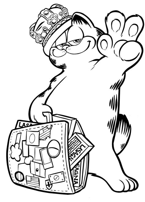 Garfield Traveling Coloring Page Free Printable Coloring Pages For Kids