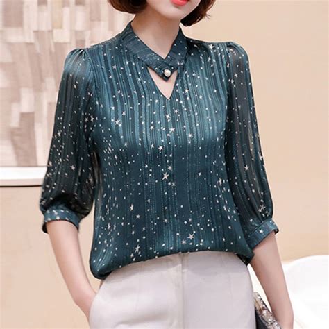 Previous postelegant evening dresses girls next postlong white spring dress. Elegant 2019 Blusas Women Plus Size Striped Chiffon Blouse ...