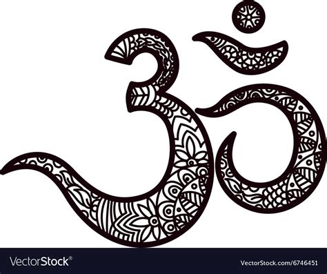 Om Or Aum Indian Sacred Sound Original Mantra A Vector Image