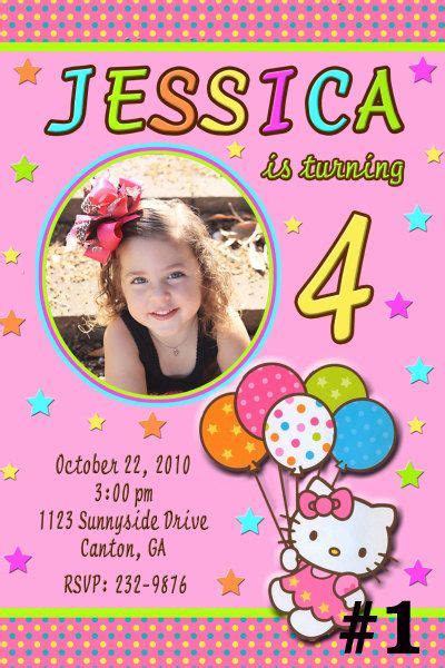 Hello Kitty Custom Photo Birthday Invitation by InviteDelights, $12.00