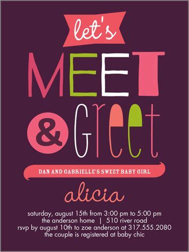 While it may be logistically different, the intent is the same: Meet And Greet Girl 4x5 Greeting Card | Baby Shower ...