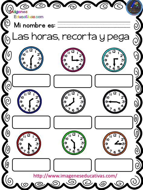 Fichas Relojes 1 Imagenes Educativas