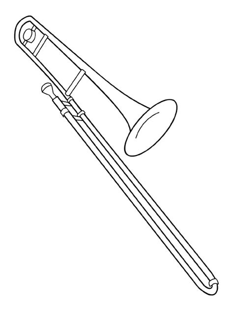 Kidsnfun Kleurplaat Muziekinstrumenten Trombone