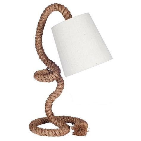Rope And Jute Twist Table Lamp With Shade In 2021 Rope Table Lamps
