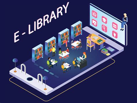 E Library Isometric Concept Artwork By Isoworks On Dribbble