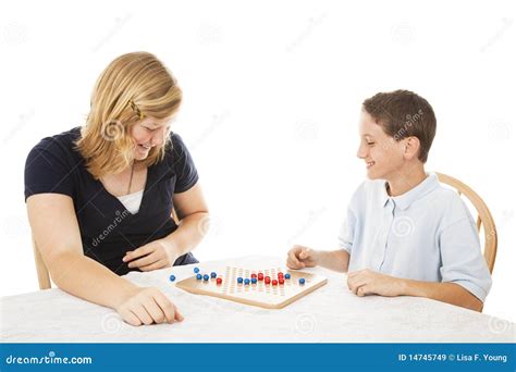 Siblings Play Board Game Stock Image Image Of Blond 14745749