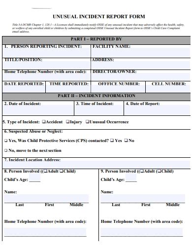 Accidentincident Report 10 Examples Format Pdf Examples