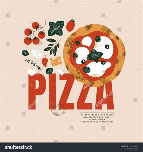 Italian Pizza Design Template Pizza Margherita Stock Vector Royalty