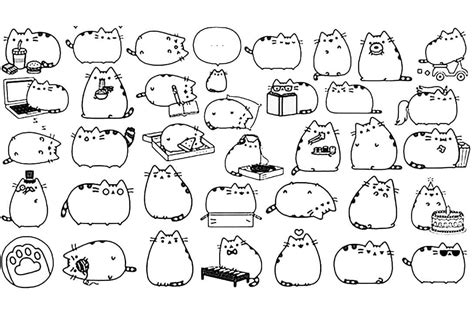 Fast Foods Pusheen Cats Coloring Page Free Printable Coloring Pages