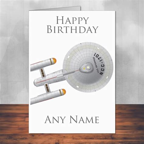 Star Trek Birthday Card Ncc 1701 Enterprise By Martynandwells