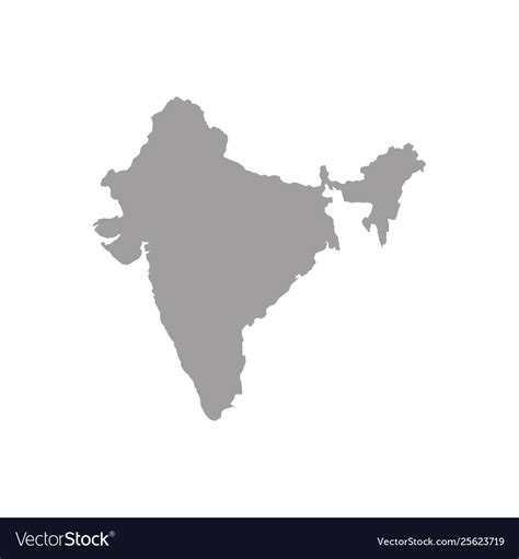Grey Blank India Map Flat Royalty Free Vector Image