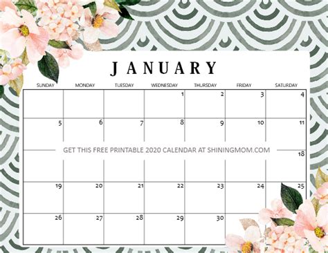 Get This Beautiful January 2020 Calendar Freeprintable Cool Calendars