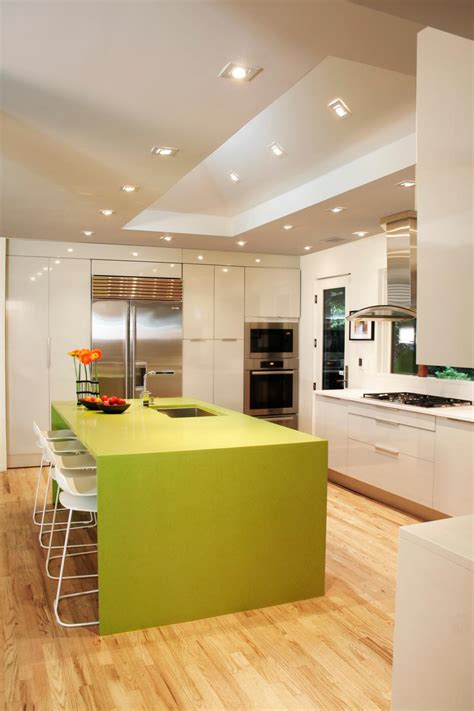 Colorful Kitchen Island in Modern Kitchen | HGTV
