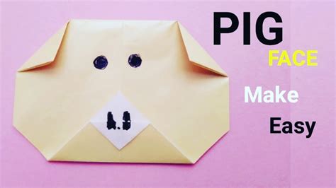 How To Make Origami Pig Face Paper Piggi Face Easy