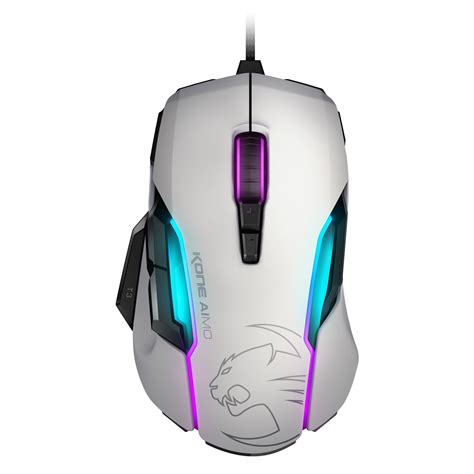 Looking at the unit we have the obligatory left and right buttons, a particularly chunky scroll wheel with good grip. ROCCAT Kone AIMO Blanc - Souris PC ROCCAT sur LDLC.com