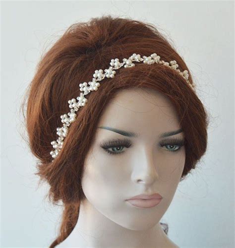 Bridal Rhinestone Headpiece Pearl Bridal Headband Bride Headpiece
