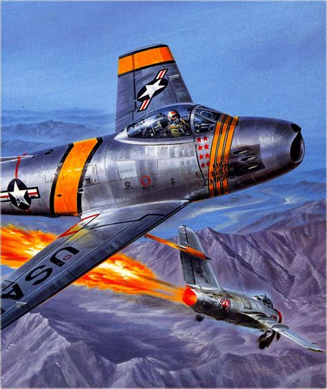 F 86f Sabre Mig Mao Mavis George I Ruddell Vs Mig 15 Korea June