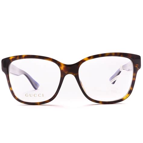 gucci gg0038o women s optical eyewear rx square eyeglasses frame 54mm bluehavana ebay