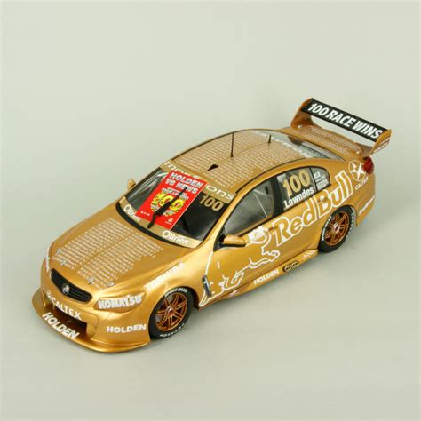 Autobarn lowndes racing (triple eight). Holden VF Commodore Craig Lowndes' 100 A.T.C.C. / V8 Supercar Race Wins Gold Car - Diecast ...