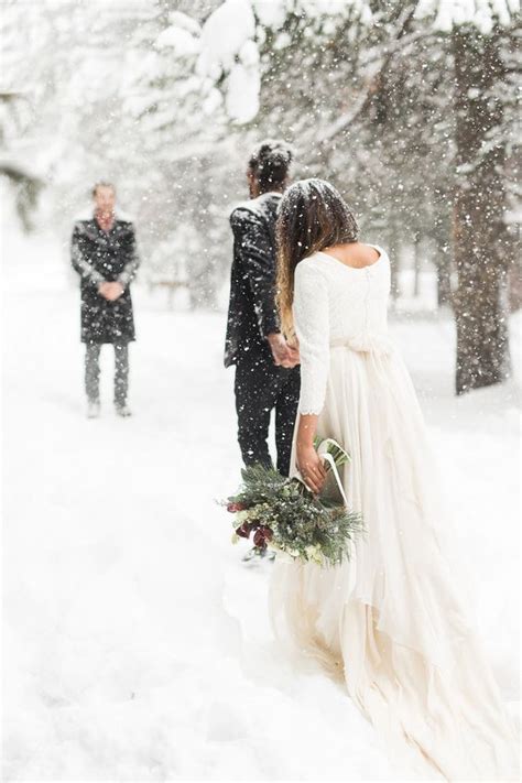 Winter Wedding In The Snow Snowy Wedding Winter Mountain Wedding