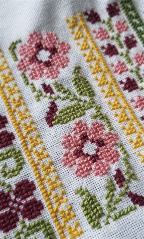 Blooming Garden Pattern Palestinian Tatreez Embroidery Etsy Canada