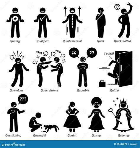 Positive Negative Neutral Personalities Character Traits Clipart Stock