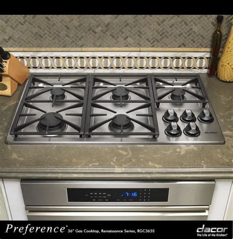This cooktop comes ready for natural gas installation and also includes an easy to use lp gas conversion kit. Dacor RGC365SNG 36 Inch Gas Cooktop with 5 Sealed Burners ...