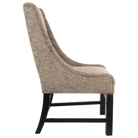 Homesailing 4 comfy armchairs dining room chairs with arms only grey fabric upholstered kitchen chairs high back button tufted padded side chairs for living room wood oak legs chairs (gray set of 4) 4.5 out of 5 stars. Signature Design by Ashley Sommerford Dining Upholstered Arm Chair with Sloped Arms in Brown ...